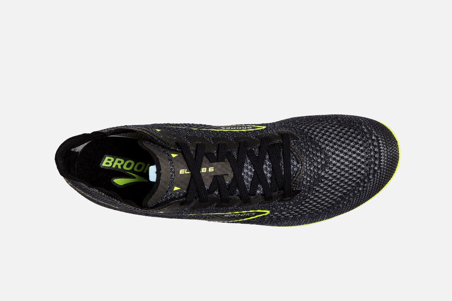 Brooks ELMN8 v8 Spikes Shoes Mens - Black/Green - YJWGH-1294